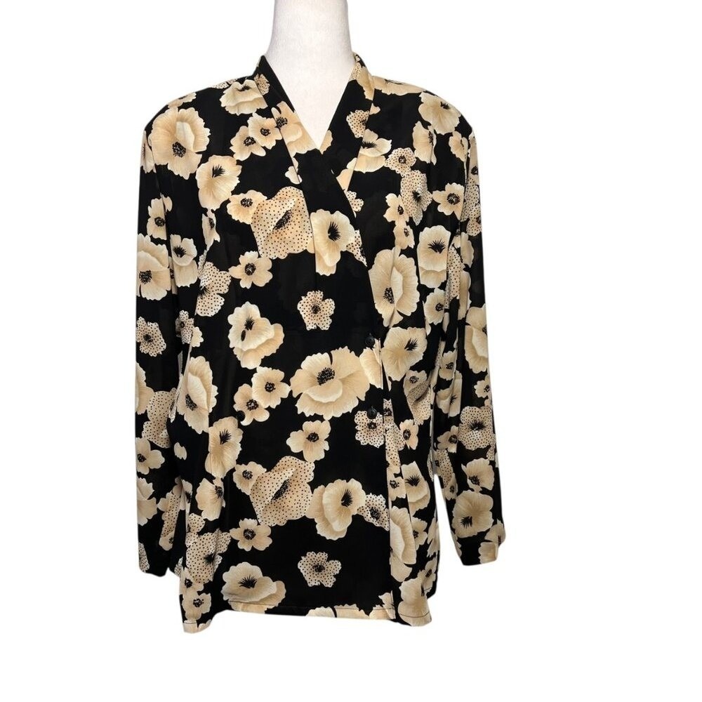 ☘️5/$25 Vintage Pendleton Blouse Medium Country Floral Button Down Rustic Boho